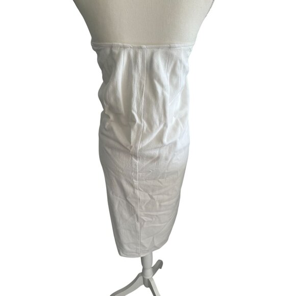 STILLWATER White Linen Blend Strapless Keyhole Dress Size Small - Picture 5 of 7